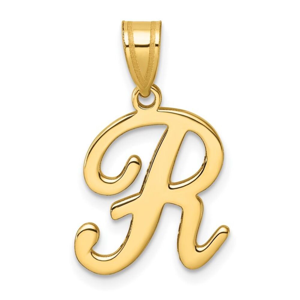 Kazi Luxury 14k Yellow Gold Script Letter R Initi… - image 1